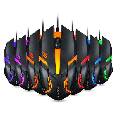 Alfa-usb mouse para gamer, 3200dpi, led rgb, para fio